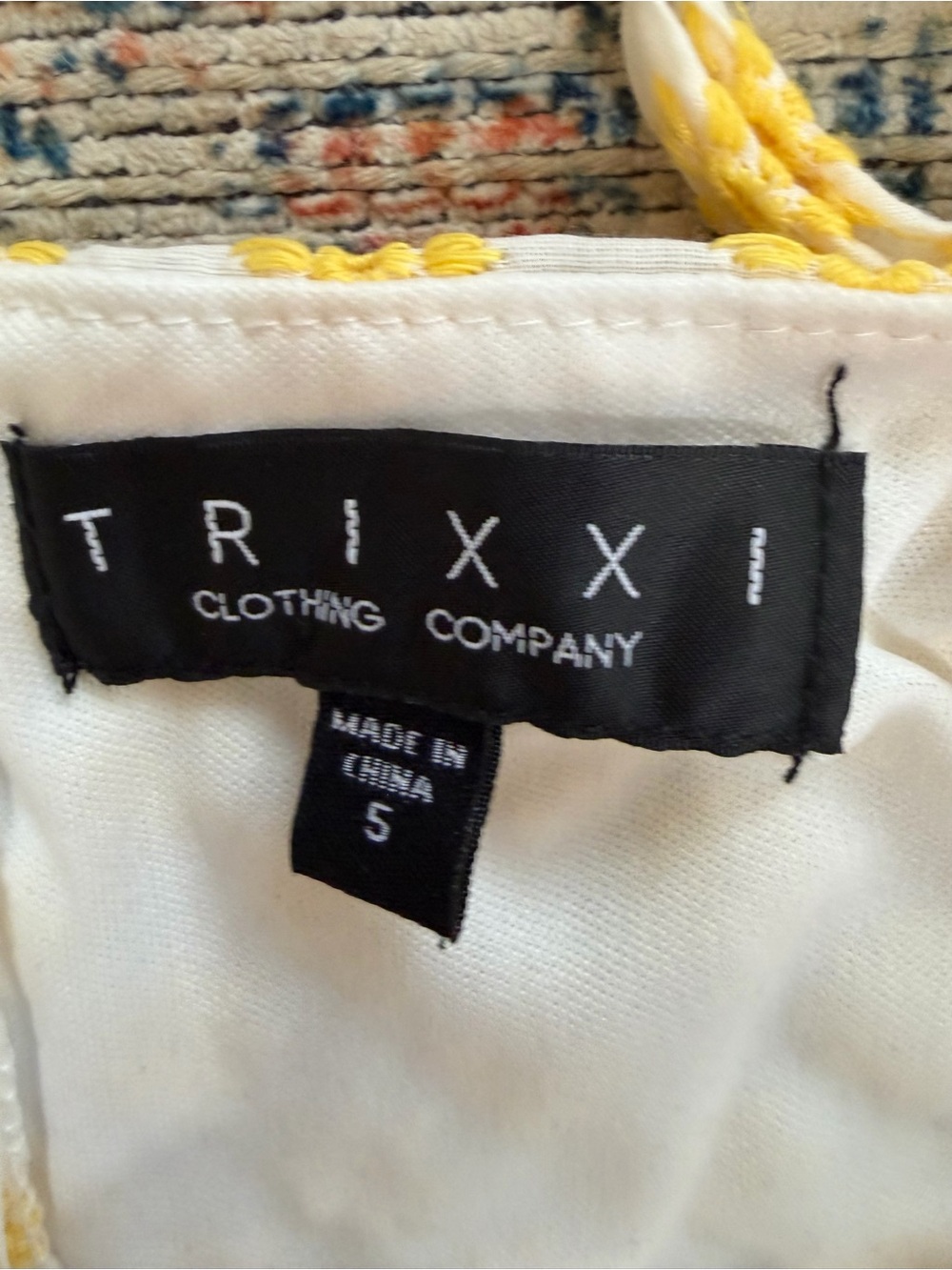 White Yellow Floral Eyelet Sundress 100%Cotton Flare Sorority Rush Cottagecore 5 - Picture 9 of 10